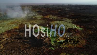 Dallol Dans La Dépression De Danakil Au Nord De L'Éthiopie - Séquence Vidéo Drone