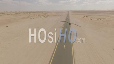 Bicycle Race In The Dubai Desert - Video Drone Footage