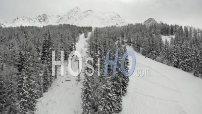 Empty Ski Resort In France - Video Drone Footage