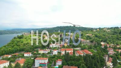 Murs De La Forteresse à Piran, Slovénie - Vidéo Par Drone