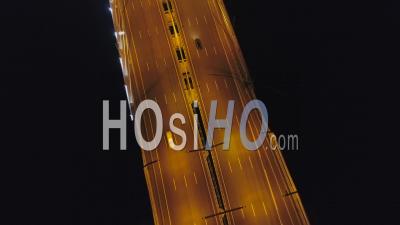 Bridge Toll Road In St. Petersburg, Top View - Video Drone Footage