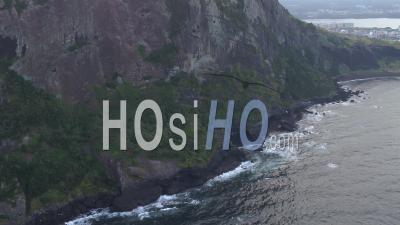 Seongsan Ilchulbong On Jeju Island, South Korea - Video Drone Footage