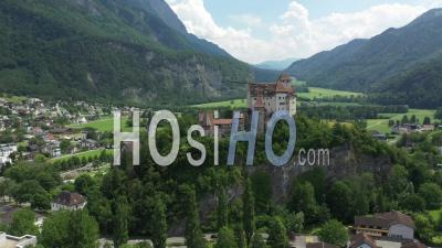 Gutenberg Castle, Swiss Alps, Liechtenstein - Video Drone Footage
