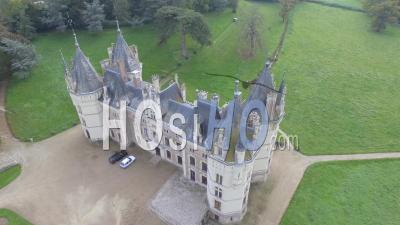 Chateau Of Chanzeaux, Loire Valley, France – Aerial Video Drone Footage 