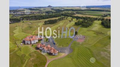 Aerial View Of Clubhouse At The Renaissance Club Golf Course Near North Berwick In East Lothian, Scotland, Uk - Aerial Photography