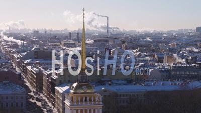 Admiralty, Saint Petersburg - Video Drone Footage