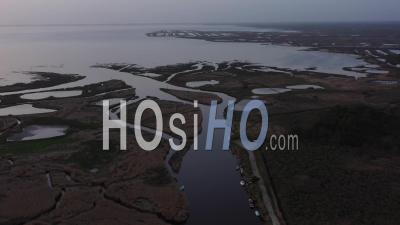 Aerial View Arcachon Basin, Audenge And Biganos, The Delta Of The River Eyre At High Tide - Video Drone Footage