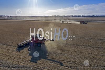 Soybean Harvest - Aerial Photography