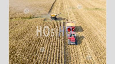 Ohio Corn Harvest - Photographie Aérienne