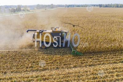 Ohio Corn Harvest - Aerial Photography