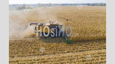 Ohio Corn Harvest - Photographie Aérienne