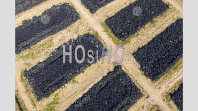 Tires Stored At Recycling Center - Aerial Photography