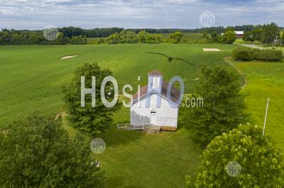 Rural One-Room Michigan School - Aerial Photography