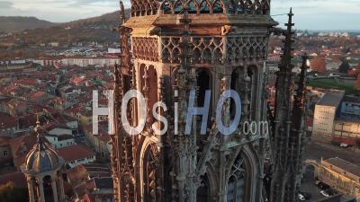 Golden Light On Toul Cathedral - Video Drone Footage