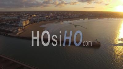 Pointe Des Sables D'olonne Video Drone Footage At Sunrise