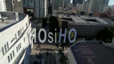 Salut Vue Sur Les Rues Vides à Miami - Séquence Vidéo De Drone