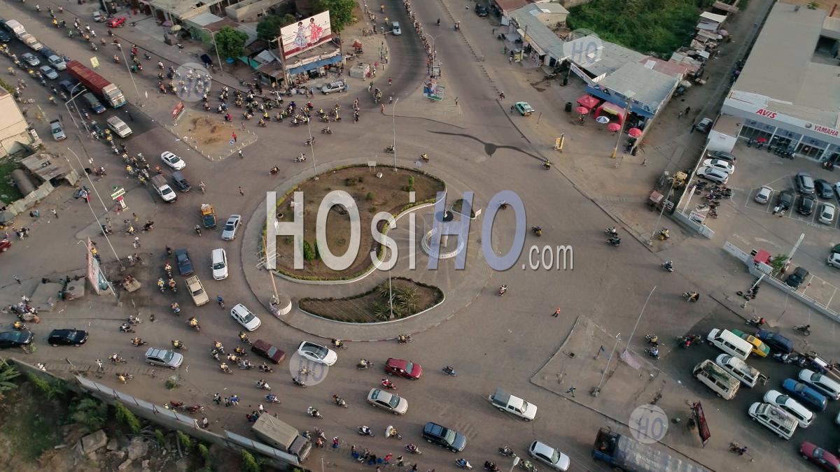 Roundabout In Cotonou (road Of Lome And Rnie1), Photo Drone 