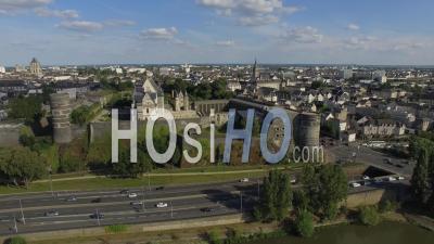 Angers And Chateau - Video Drone Footage In Summer