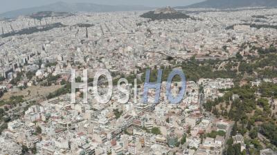 Large Vue Aérienne De Drone Sur Athènes, Grèce Paysage Urbain à La Lumière Du Jour 4k
