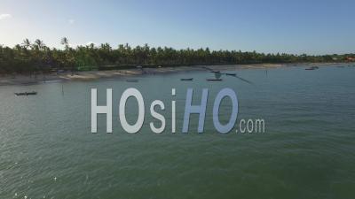 Fisherman's Beach In Arraial D'ajuda, Brazil - Video Drone Footage