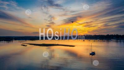 Sunrise Stamford Harbour, Ct - Photographie Aérienne