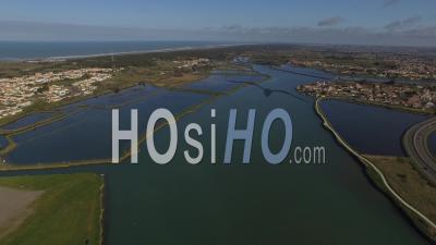 Salt Marshes Of Olonne Sables - Video Drone Footage