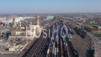 Ford Rouge Manufacturing Complex And Csx Rail Yard - Video Drone Footage