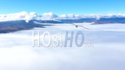Aerial Hyperlapse Above Of Clouds By Drone