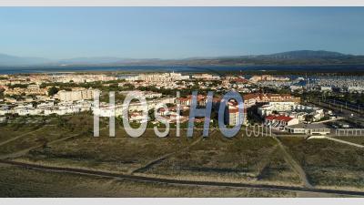 Seaside Resort Of Port-Leucate, (mediterranean Sea), Aude, France, Viewed From Drone