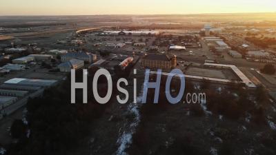 Motel At Sunrise Ciry Suburb Texas By Drone