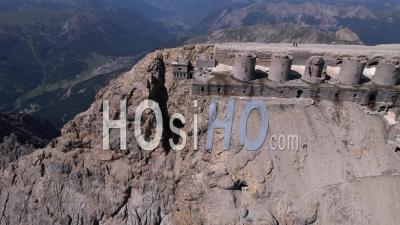 Fort Du Chaberton (3131 Meters Above Sea Level), The Highest Fort In Europe, Hautes-Alpes, France, Viewed From Drone