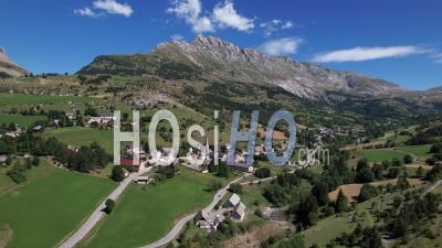 Saint-Étienne-En-Dévoluy, Mountain Village In The Devoluy Massif, Hautes-Alpes, France, Viewed From Drone