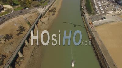 Access To Ports Of Olonne - Video Drone Footage Sables