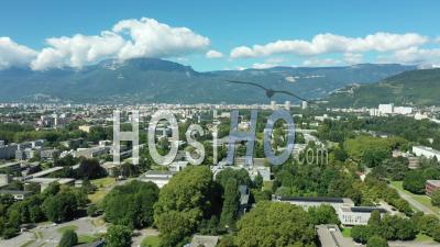 Grenoble Alpes University Urban Campus Called Domaine Universitaire, France, Drone Point Of View