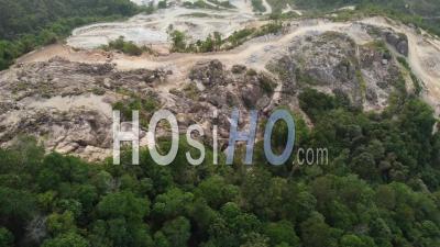 Aerial View Quarry Extraction In Rural - Video Drone Footage