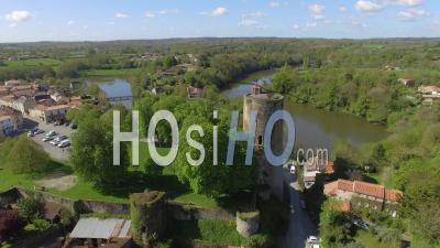  Vouvant, One Of The Most Beautiful Villages In France Drone Seen By The Spring 