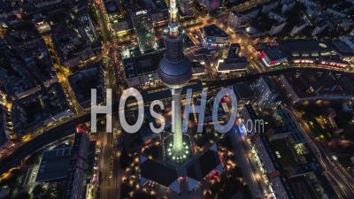 Establishing Aerial View Shot Of Berlin, Germany, Mitte - Video Drone Footage