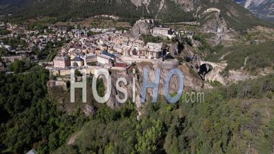 The Old Town Of Briançon (unesco World Heritage), Hautes-Alpes, France, Viewed From Drone