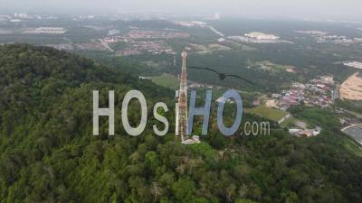 Aerial View 4g, 5g Telecommunication Tower - Video Drone Footage