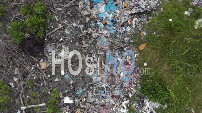 Aerial View Plastic Illegal Garbage Dump - Video Drone Footage