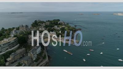 The Bay Du Prieure In Dinard, Brittany, France - Video Drone Footage