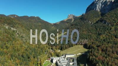 Grande Chartreuse Monastery, Pass Of The Ruchere And The Petit Som Summit, France, Drone Point Of View