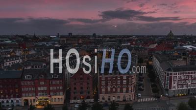 Superbe Sunset, Vue Aérienne De Copenhague, Capitale Du Nord, Danemark - Vidéo Aérienne Par Drone