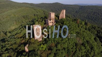 Three Castles Of Eguisheim, Alsace - Video Drone Footage