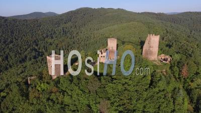 Three Castles Of Eguisheim, Alsace - Video Drone Footage