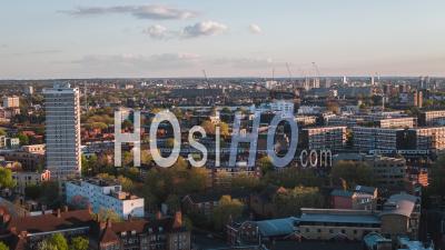 East Cental London, Generic Shot, Establishing Aerial View Shot Of London Uk, United Kingdom - Video Drone Footage