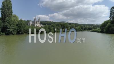 The Basilica Of Notre Dame De Montligeon In Summer - Video Drone Footage