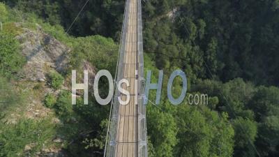 Tibetan Bridge Carasc, Sementina, Switzerland - Video Drone Footage