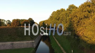 Historic Walls Of Toul In Water - Video Drone Footage