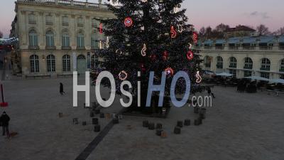 Place Stanislas And Christmas Tree - Nancy - Video Drone Footage